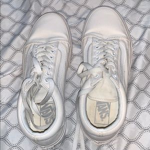 creamish white old skool vans